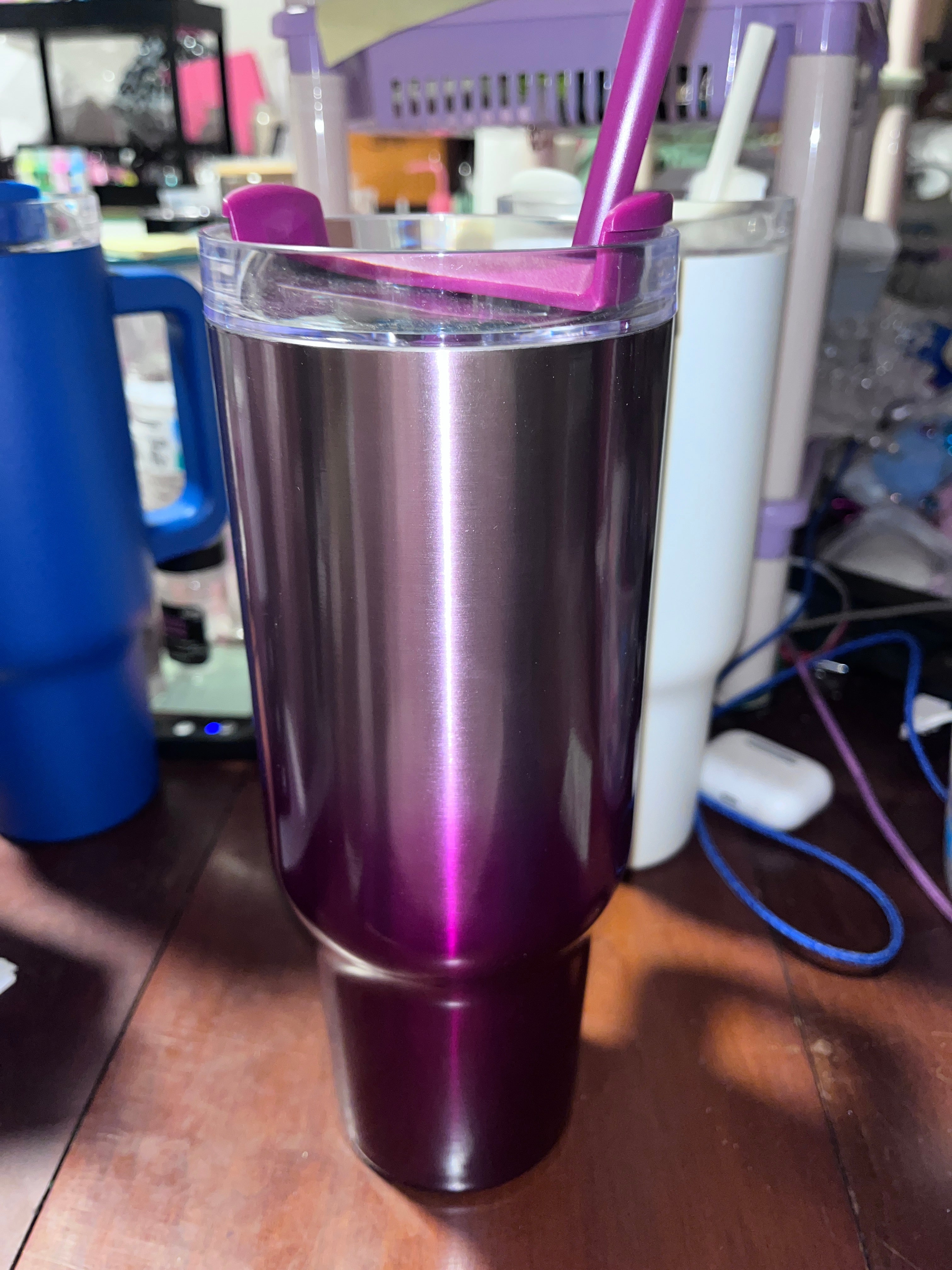 40 oz metal tumbler half Handle