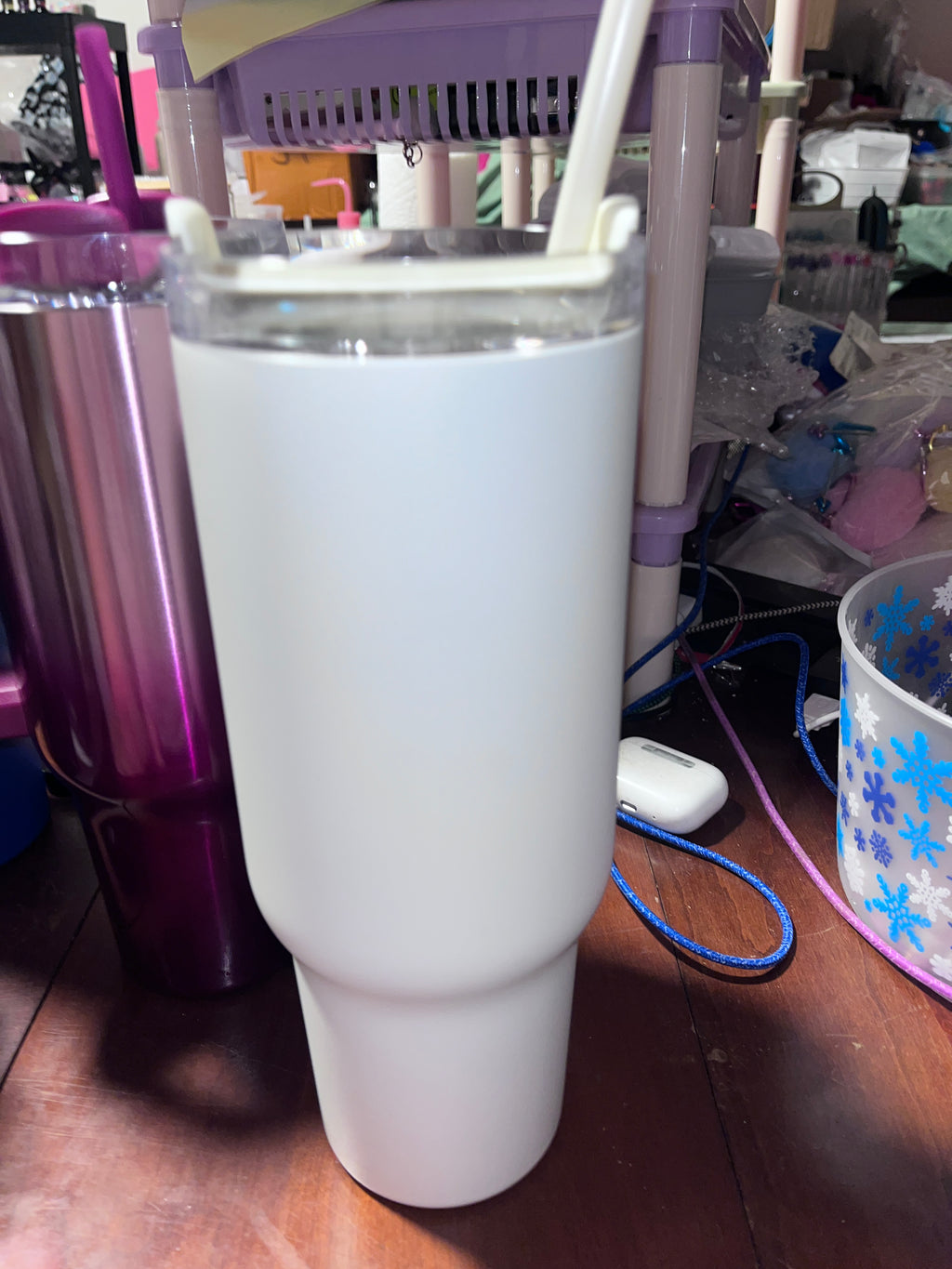 40 oz metal tumbler half Handle