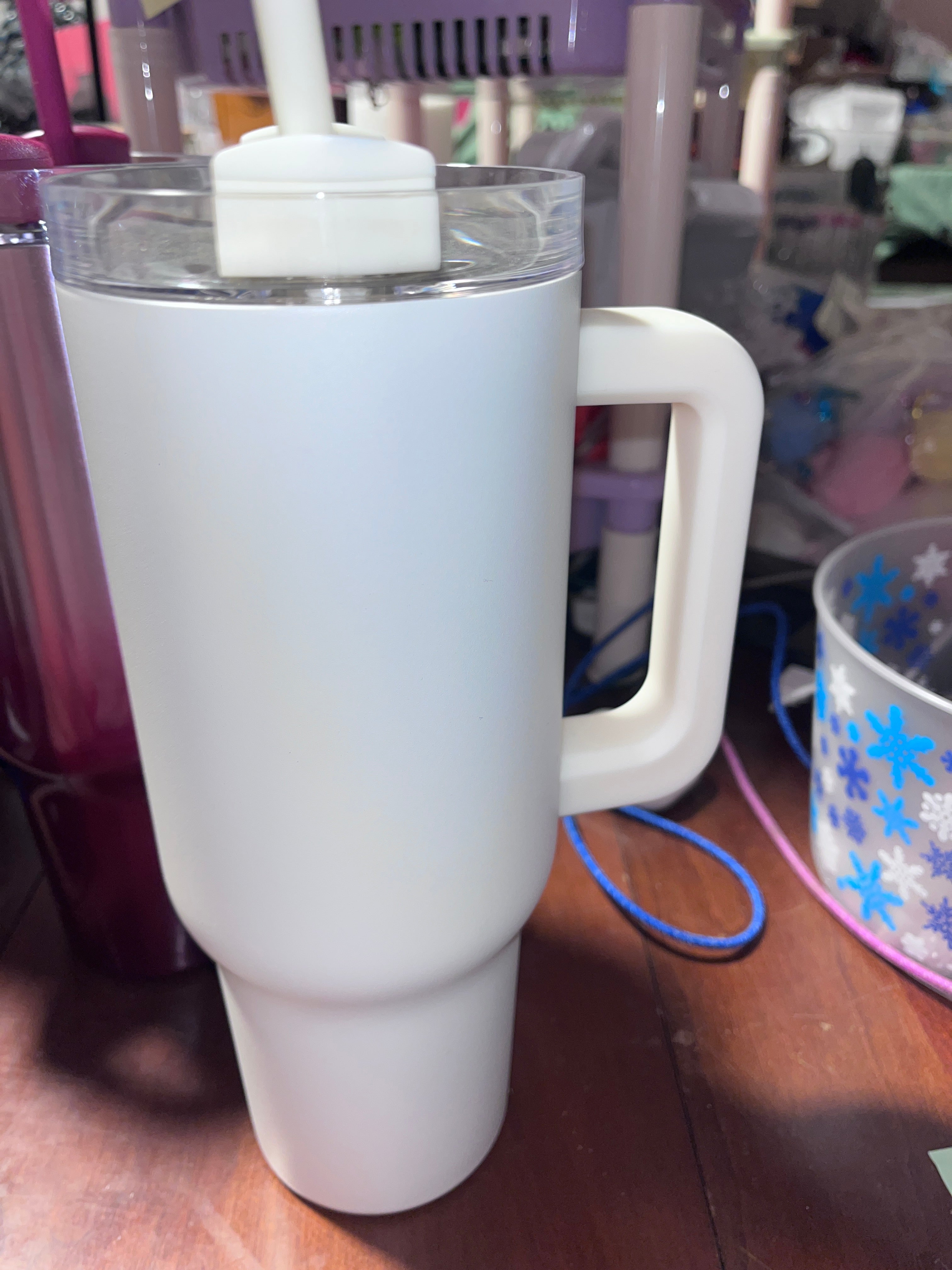 40 oz metal tumbler half Handle