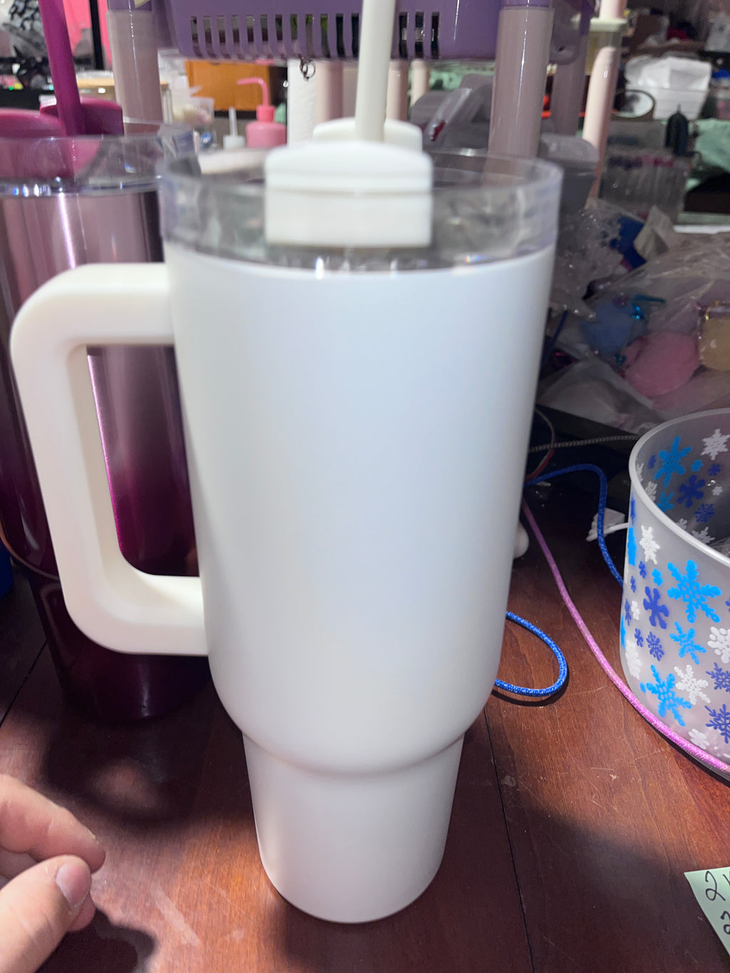 40 oz metal tumbler half Handle