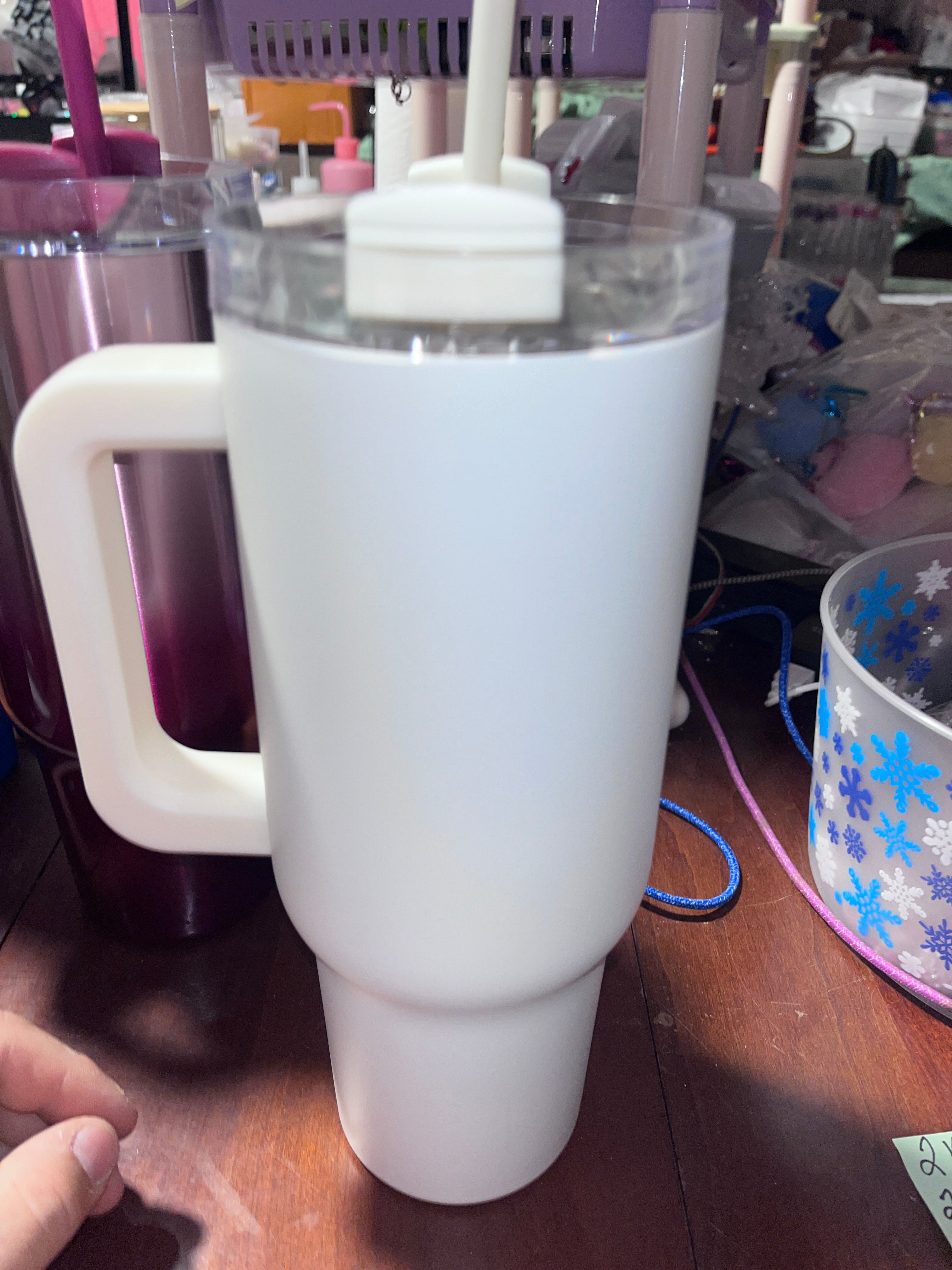40 oz metal tumbler half Handle