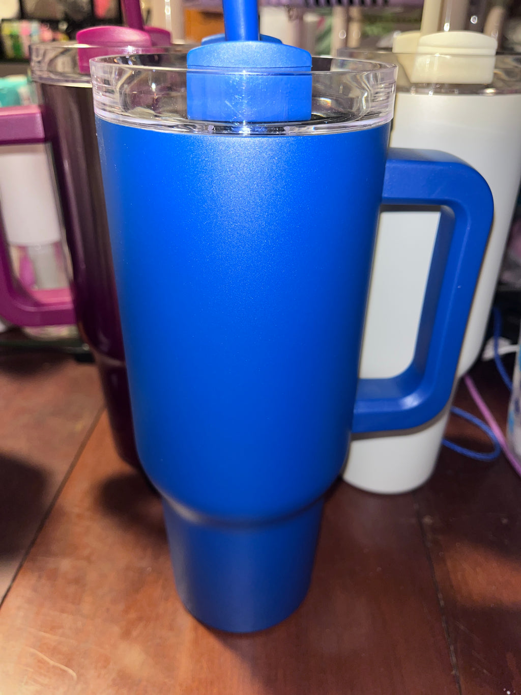 40 oz metal tumbler half Handle