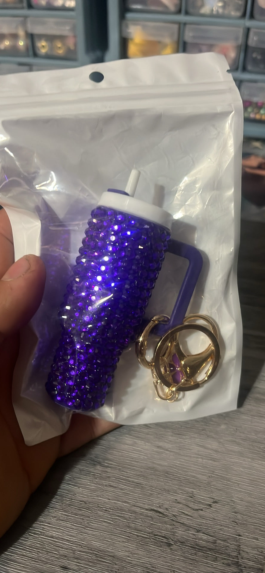 Rhinestone keychain tumbler