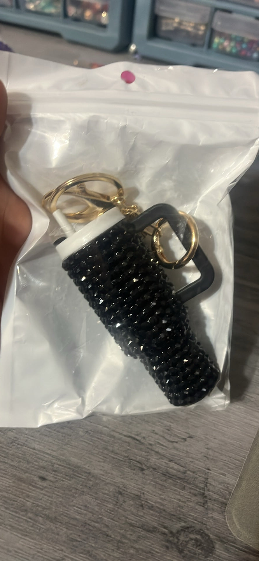 Rhinestone keychain tumbler