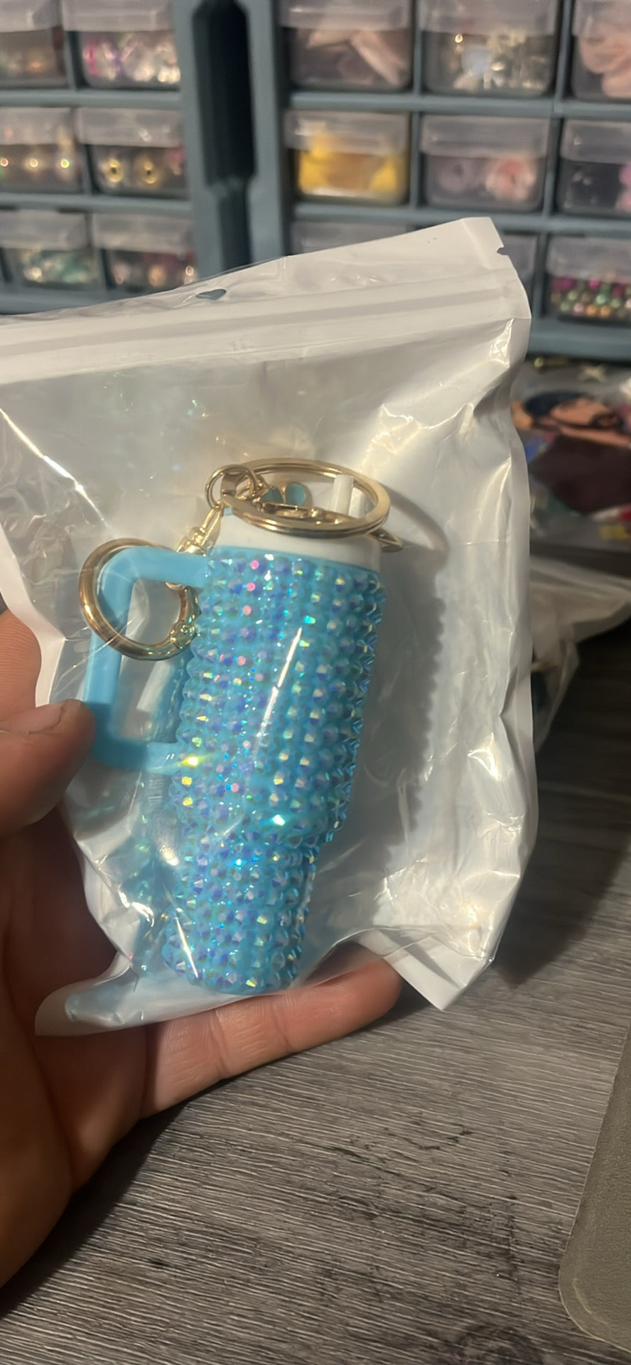 Rhinestone keychain tumbler